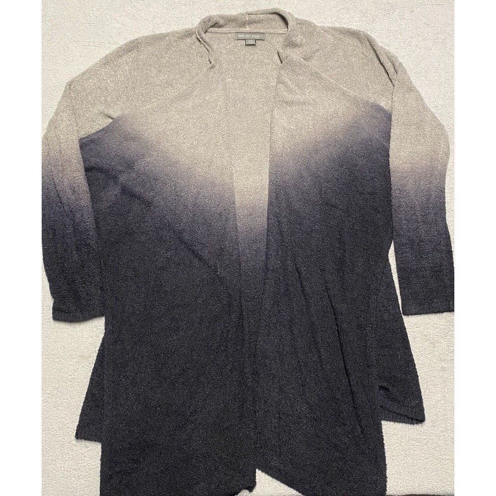 Barefoot‎ Dreams Cardigan Sweater Top Size S /M Gray Ombré BAMBOO CHIC LITE Open